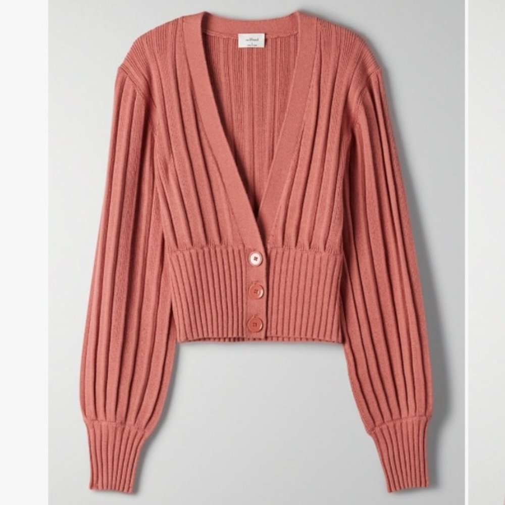 NEW WITH TAGS Wilfred Plunge Front Cardigan / Aritzia Thais knit cardigan XXS